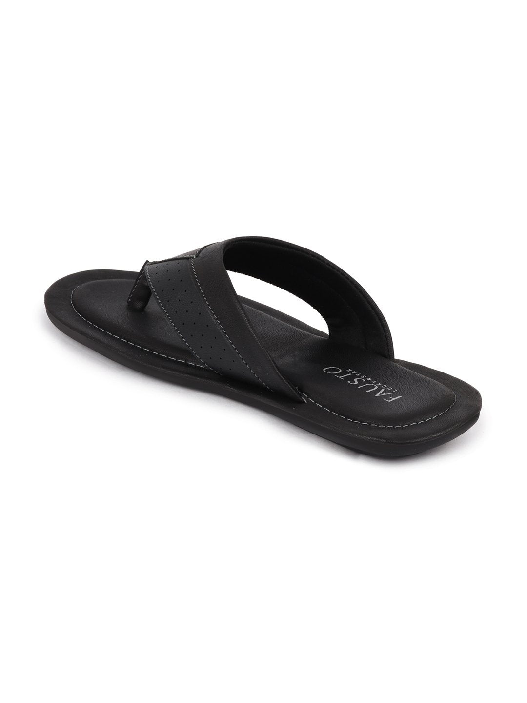 Men Black Indoor & Outdoor Slippers