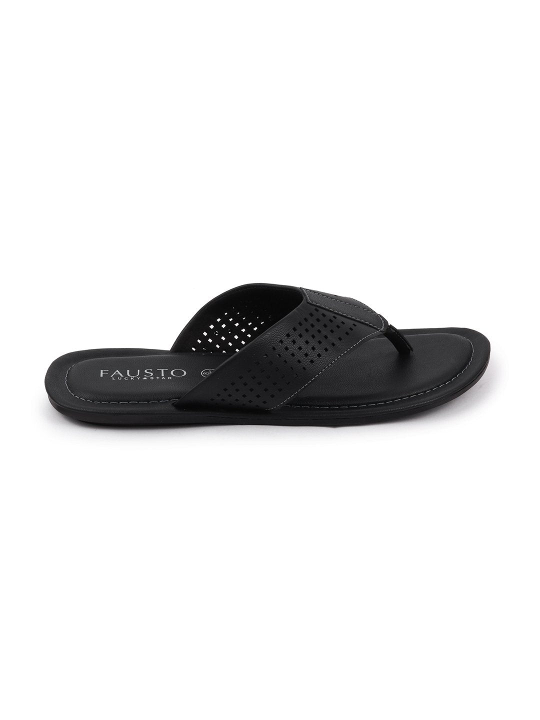 Men Black Indoor & Outdoor Slippers