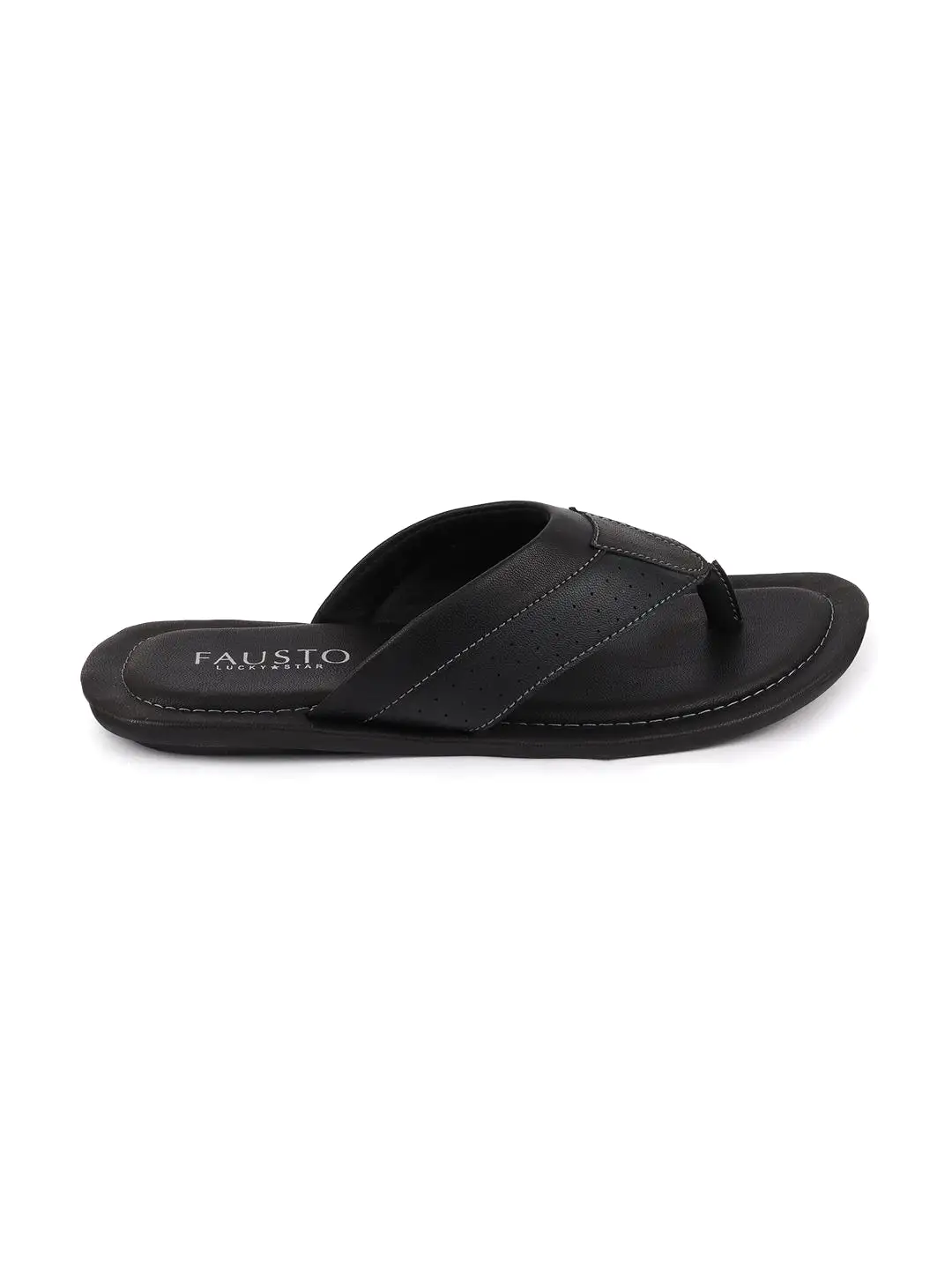 Men Black Indoor & Outdoor Slippers