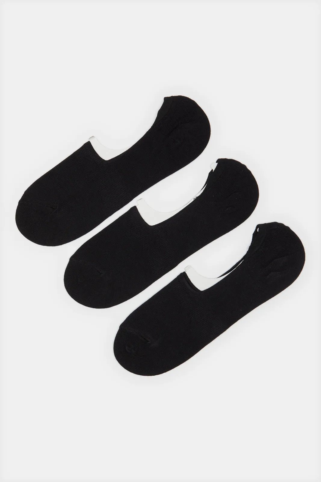 Men Black Invisible Socks Set (Pack of 3)