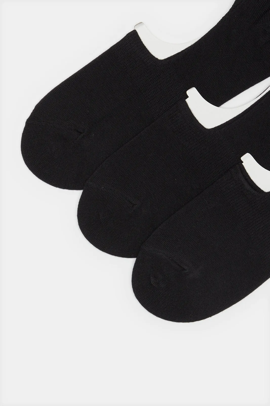 Men Black Invisible Socks Set (Pack of 3)