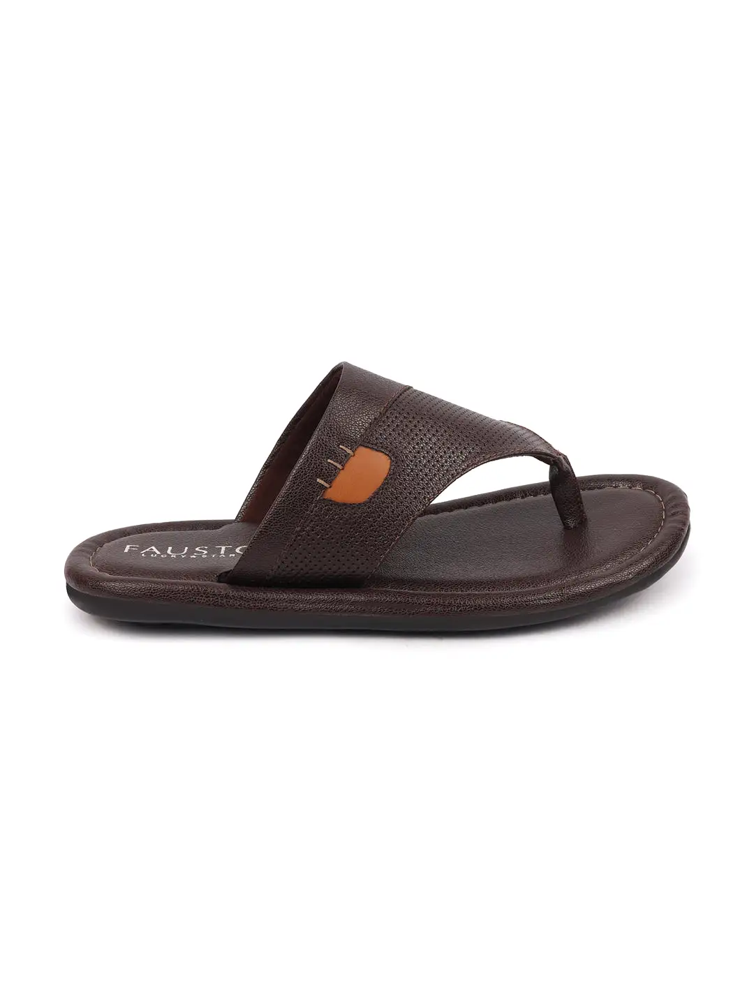 Men Brown Casual Outfit Indoor Outdoor All Day Long Comfort Slip On Thong Slippers