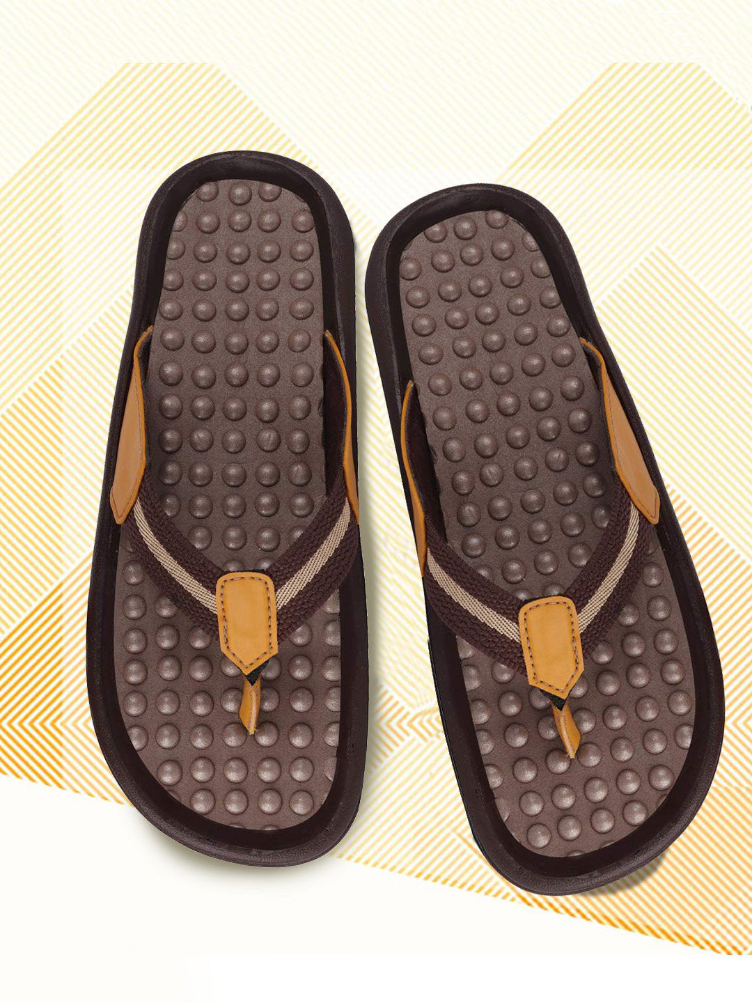 Men Brown/Tan Casual Slip-On Slippers