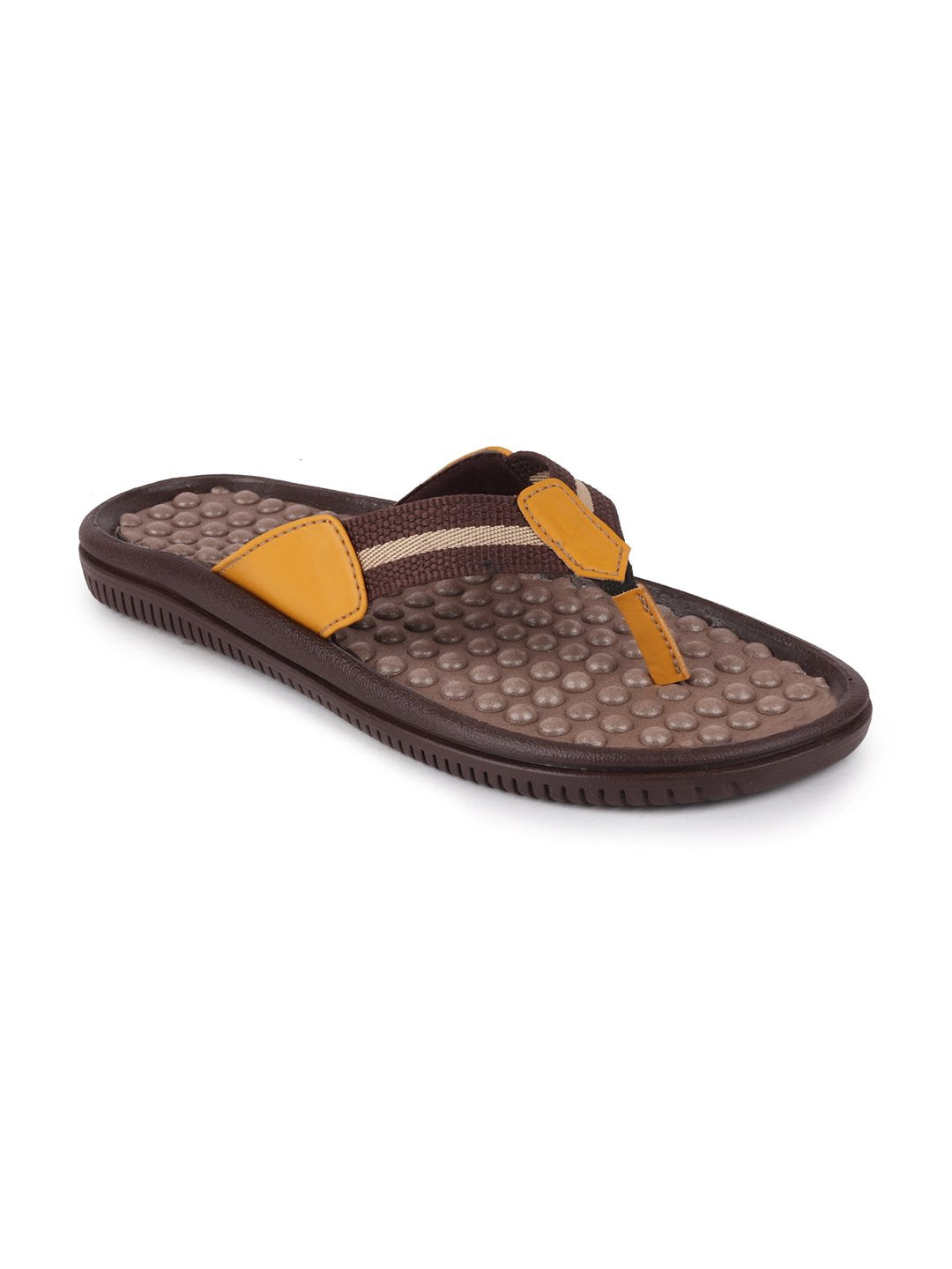 Men Brown/Tan Casual Slip-On Slippers