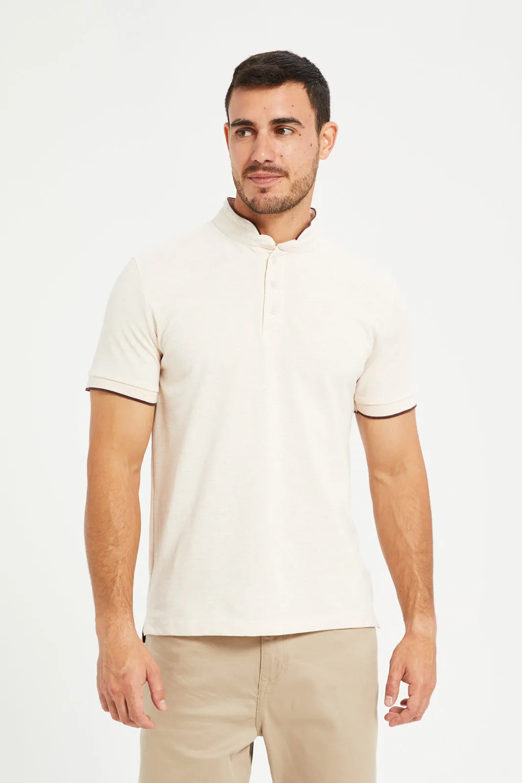 Men Ecru Polo Shirt