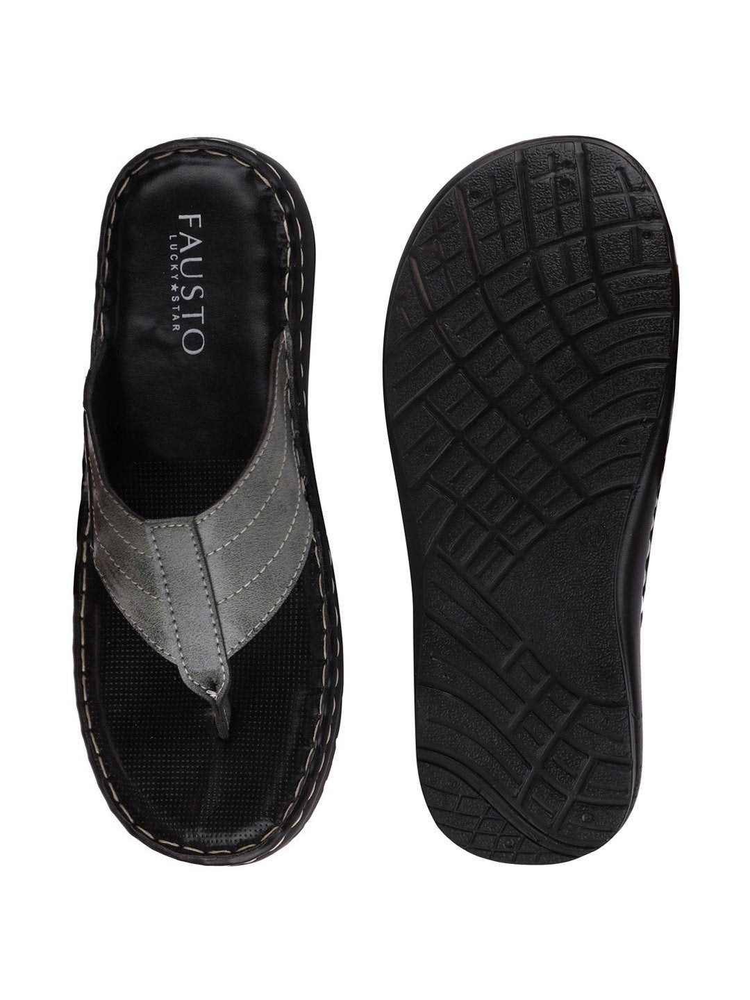 Men Grey Casual Slip-On Slippers