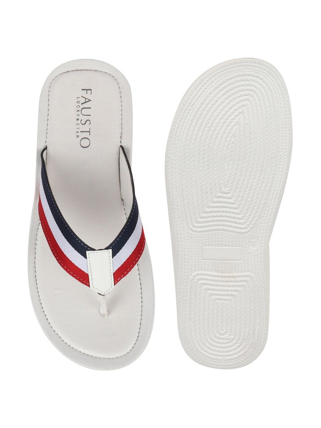 Men Multi Beach Stripe Slippers & Flip Flops