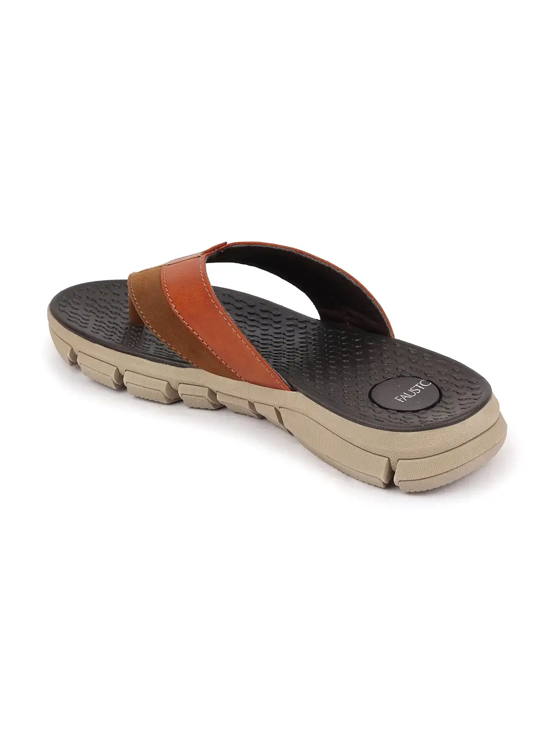 Men Tan Slip On Casual Flexible Phylon Sole Slippers