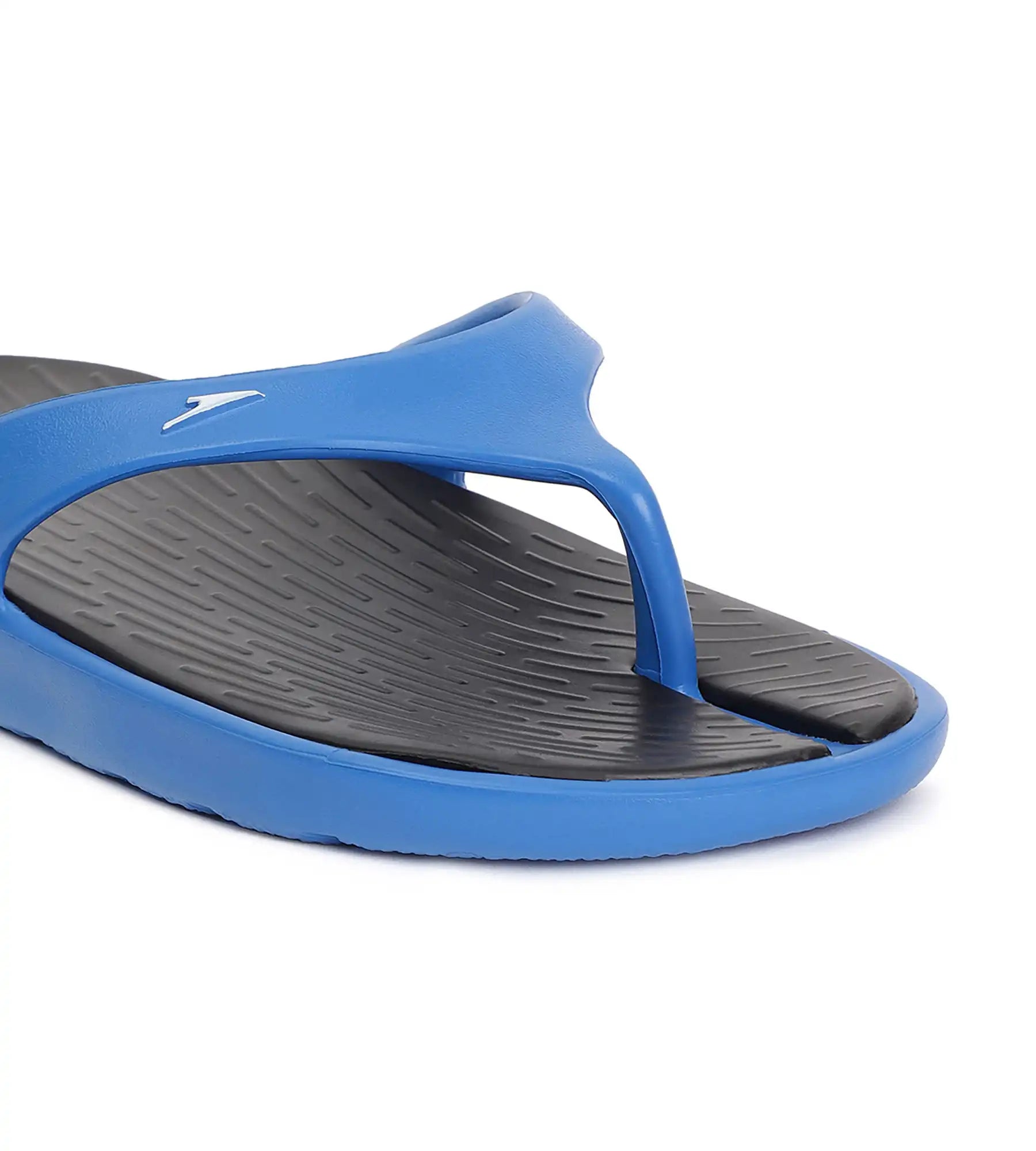 Men's Dual Colour Flip Flops -  Black & Blue Flame