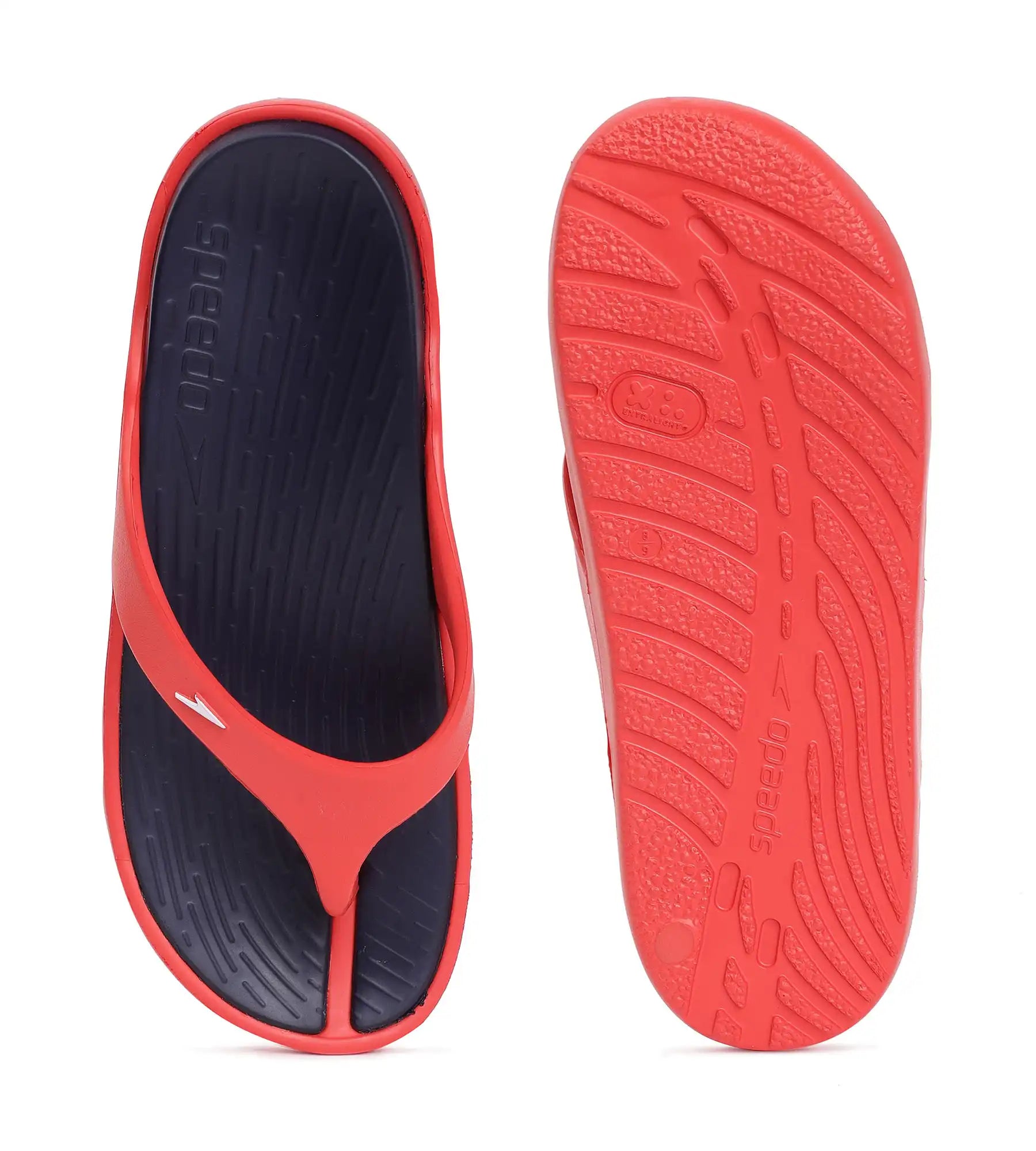 Men's Dual Colour Flip Flops -  True Navy & Fed Red