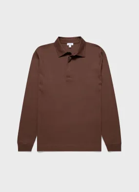 Men's Heavyweight Rugby Polo Shirt in Cocoa Brown