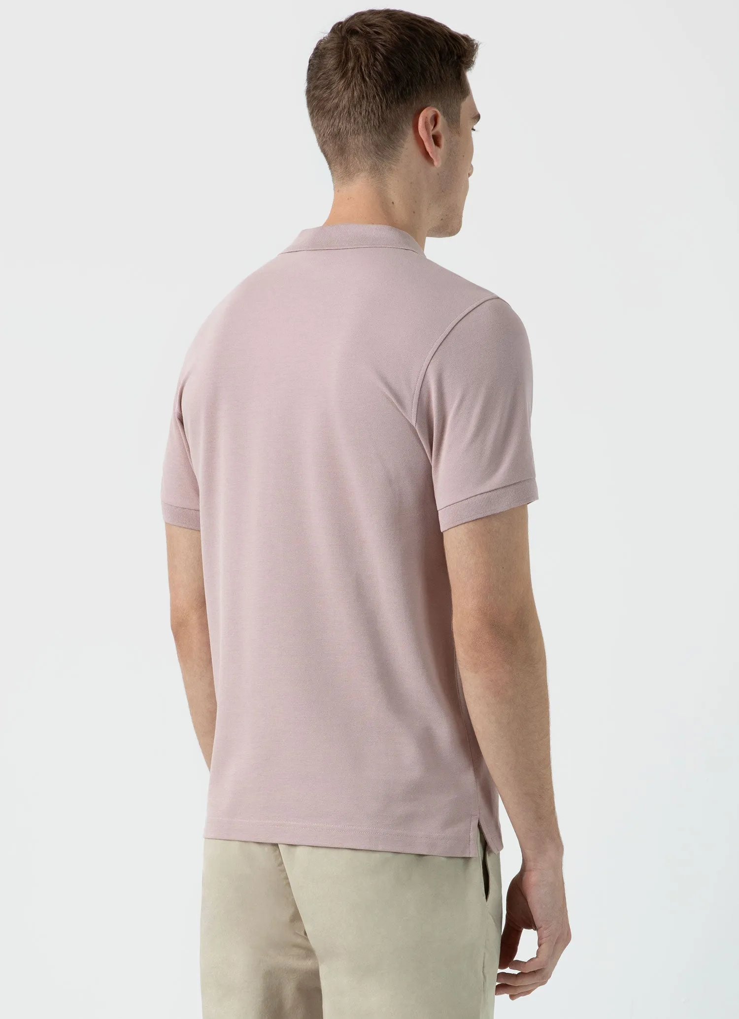 Men's Piqué Polo Shirt in Pale Pink