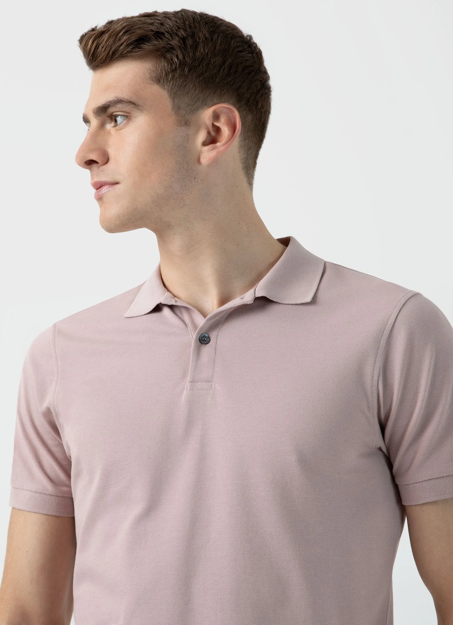 Men's Piqué Polo Shirt in Pale Pink