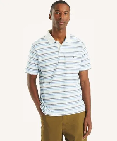 Nautica Mens Classic Fit Striped Polo