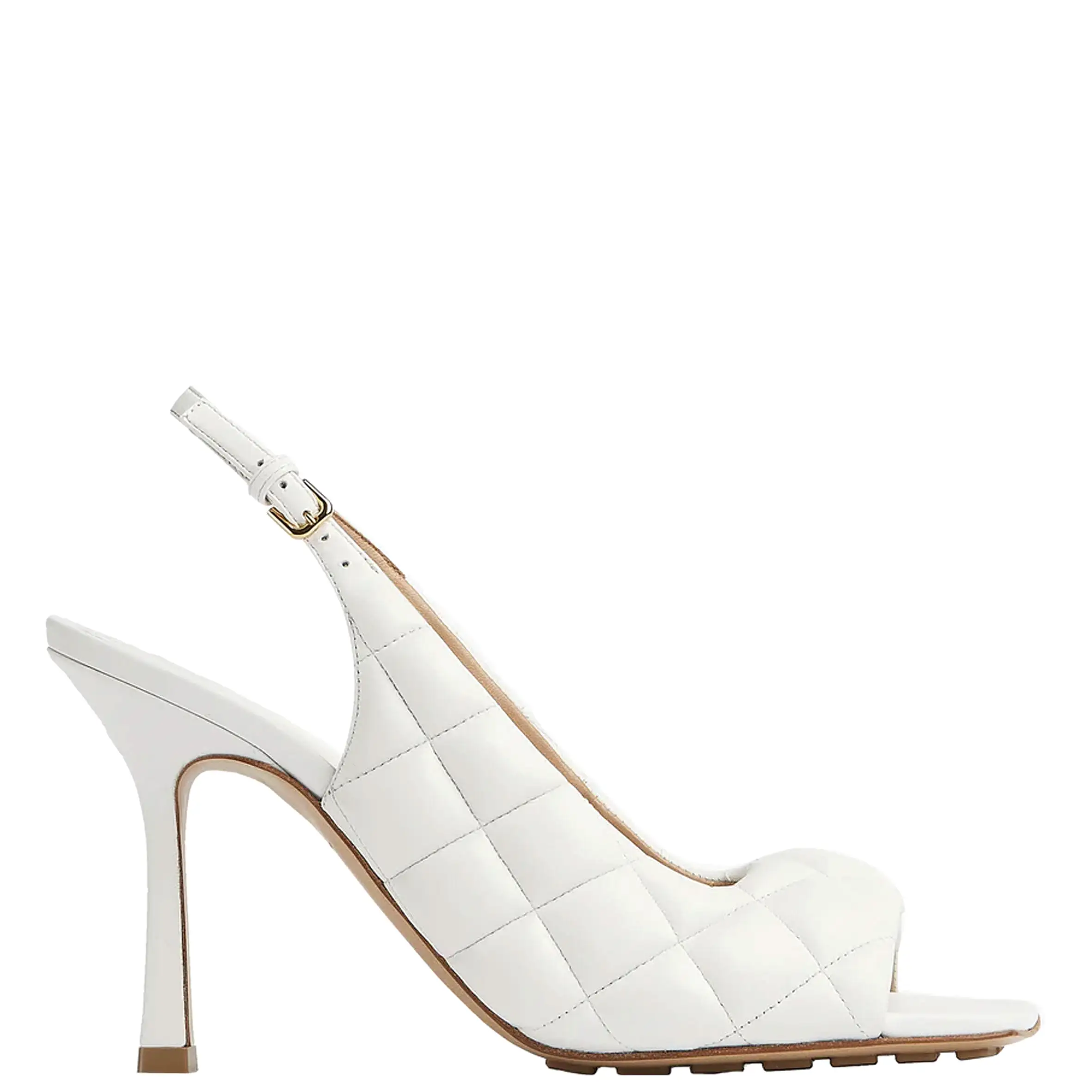 Padded Slingback Peeptoe, Optic White