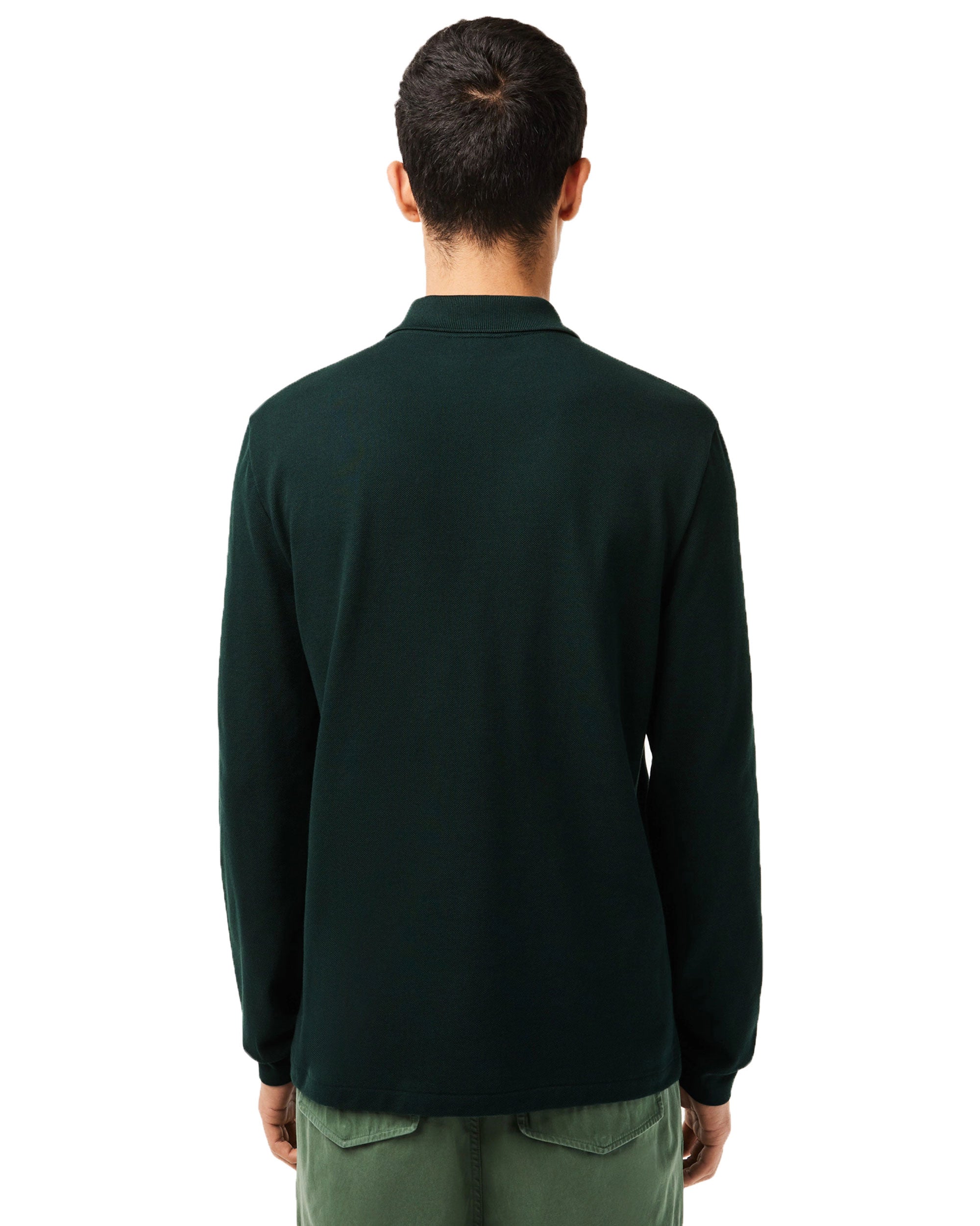 Polo Manica Lunga Uomo Lacoste Verde Scuro