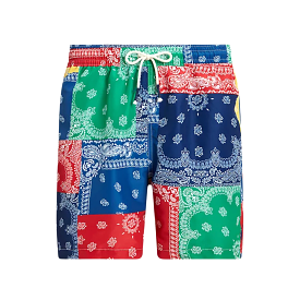 Polo Ralph Lauren 5.75-Inch Traveler Classic Swim Trunk (Archival Bandana Patchwork)