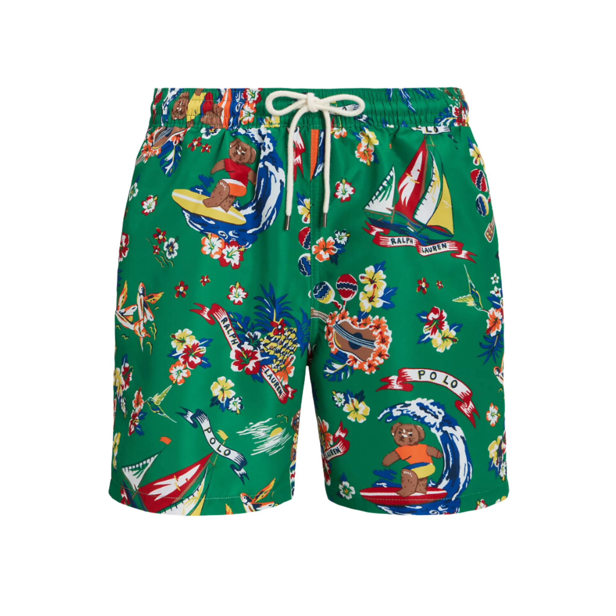 Polo Ralph Lauren 5.75-Inch Traveler Polo Bear Swim Trunk (Surfer Bear)