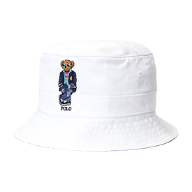 Polo Ralph Lauren Polo Bear Twill Bucket Hat (White)