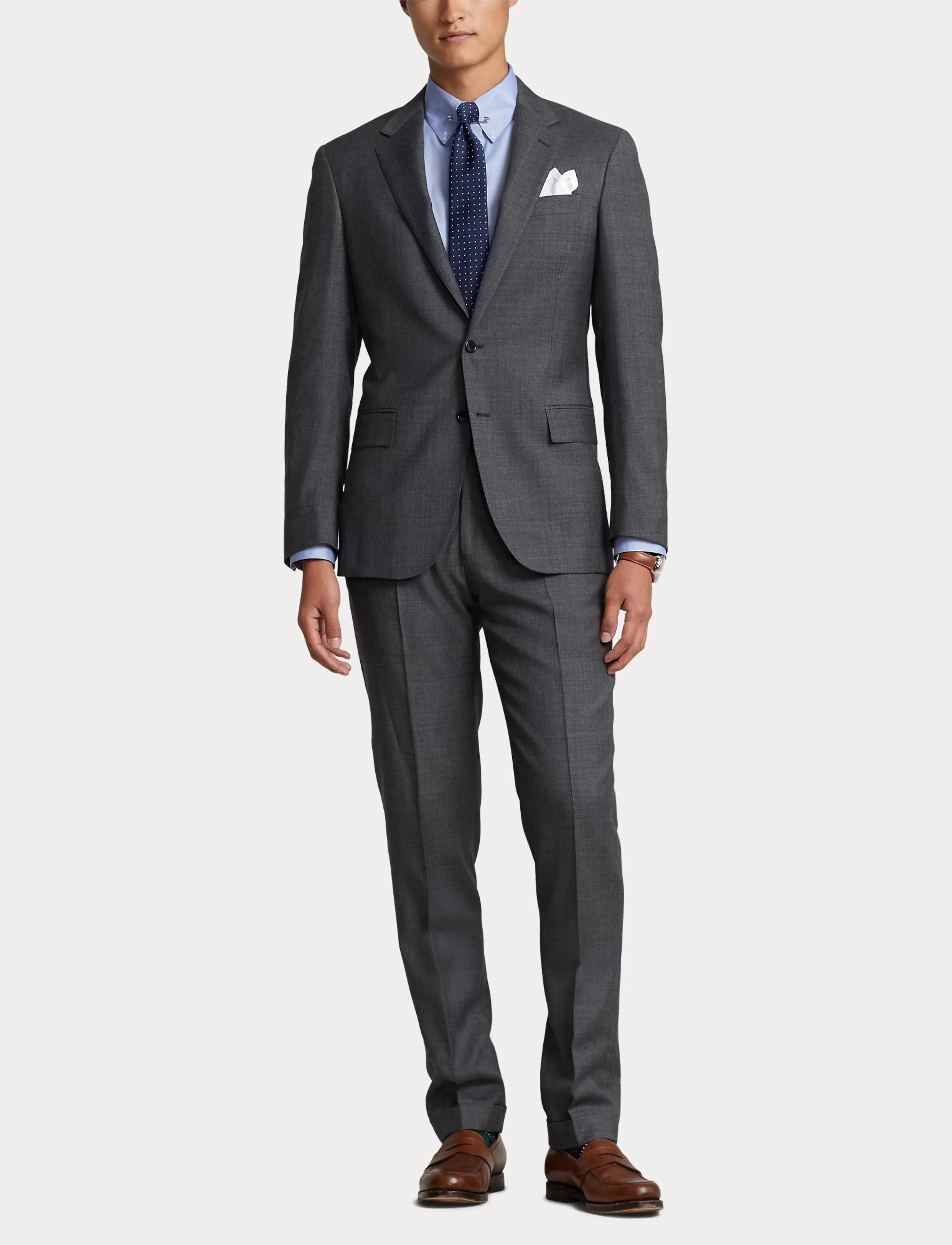 Polo Ralph Lauren Wool Sharkskin Suit Grey