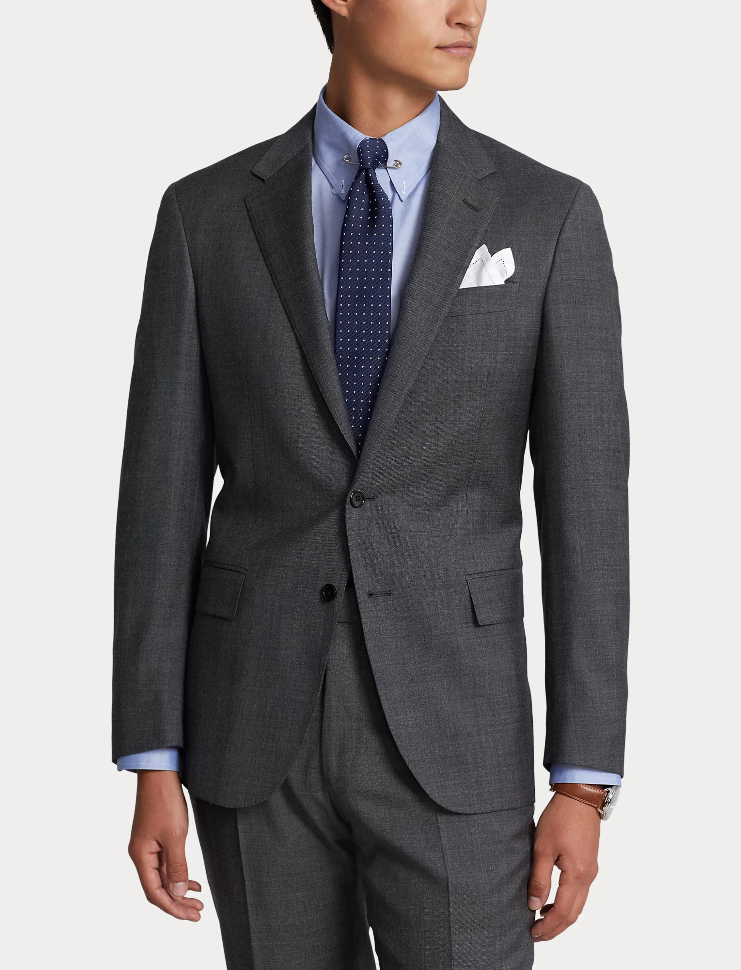 Polo Ralph Lauren Wool Sharkskin Suit Grey