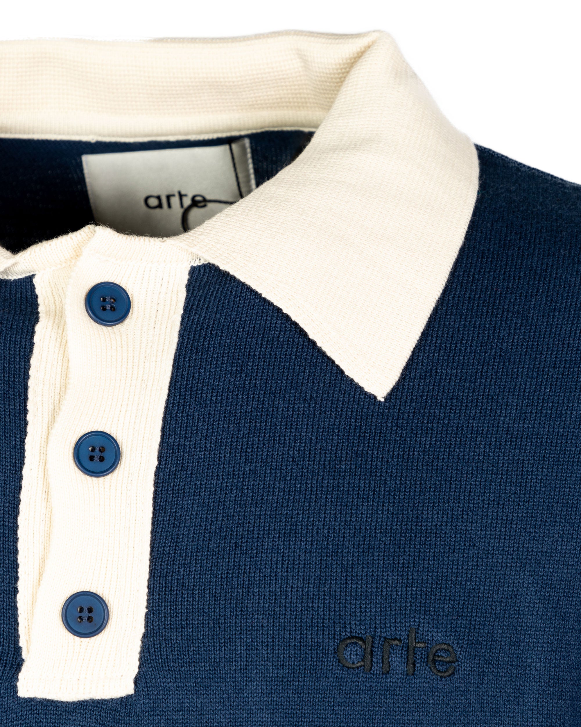 Polo Uomo Arte Antwerp Koren Contrast Polo Blu