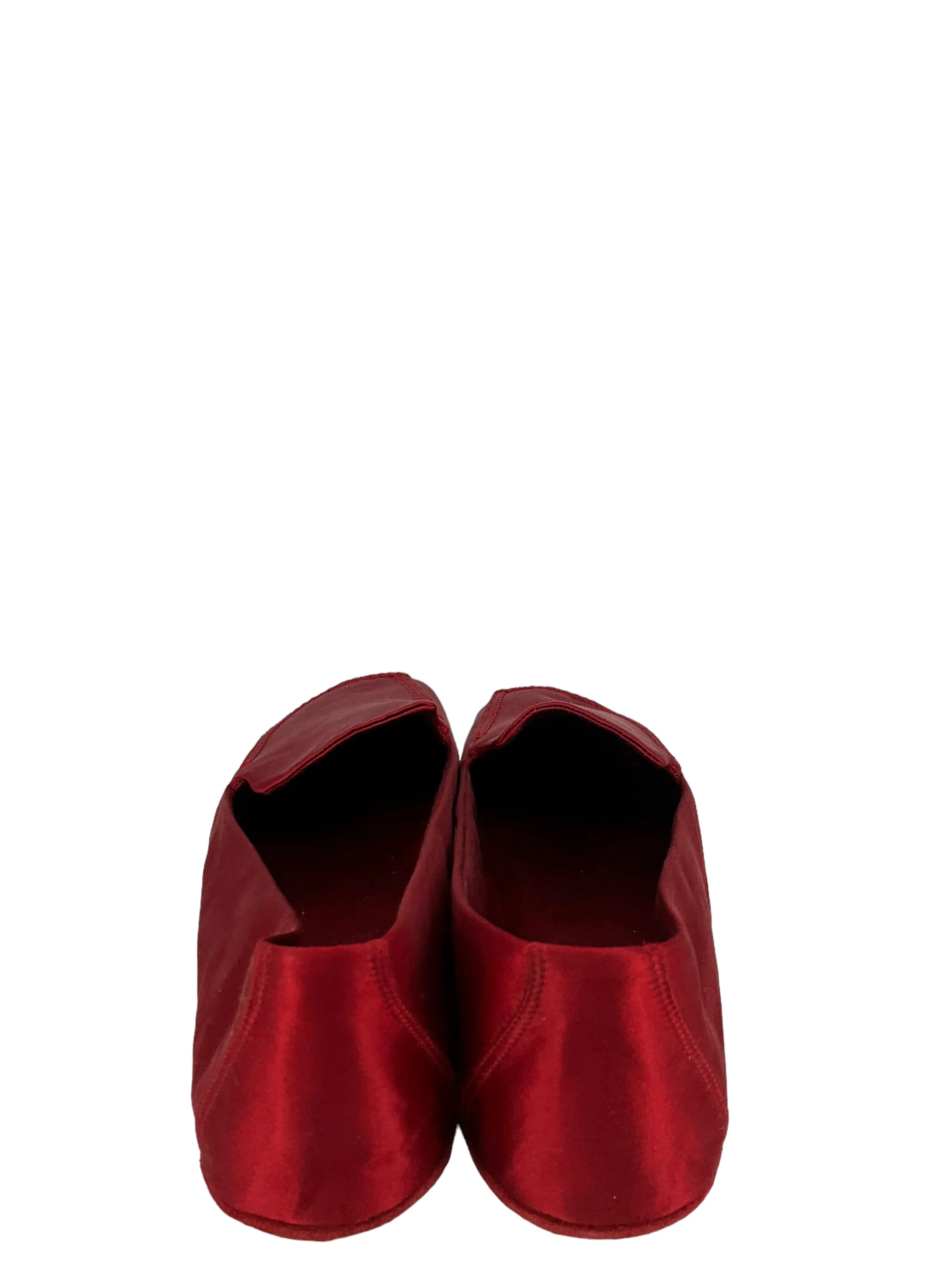 Prada Red Satin Flats With Matching Travel Bag Size 10