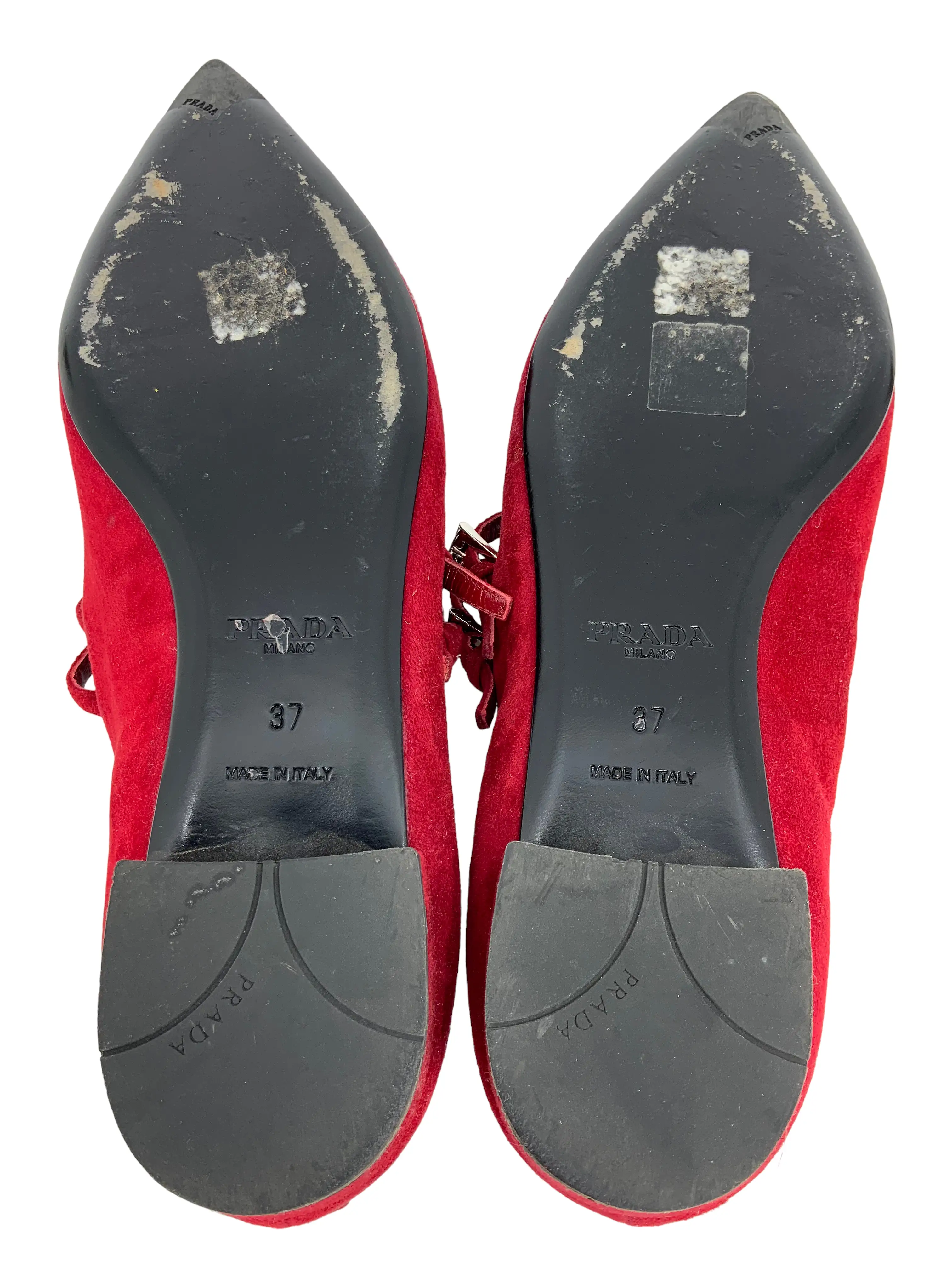 PRADA Suede Point Toe Ballet Flats Size 7