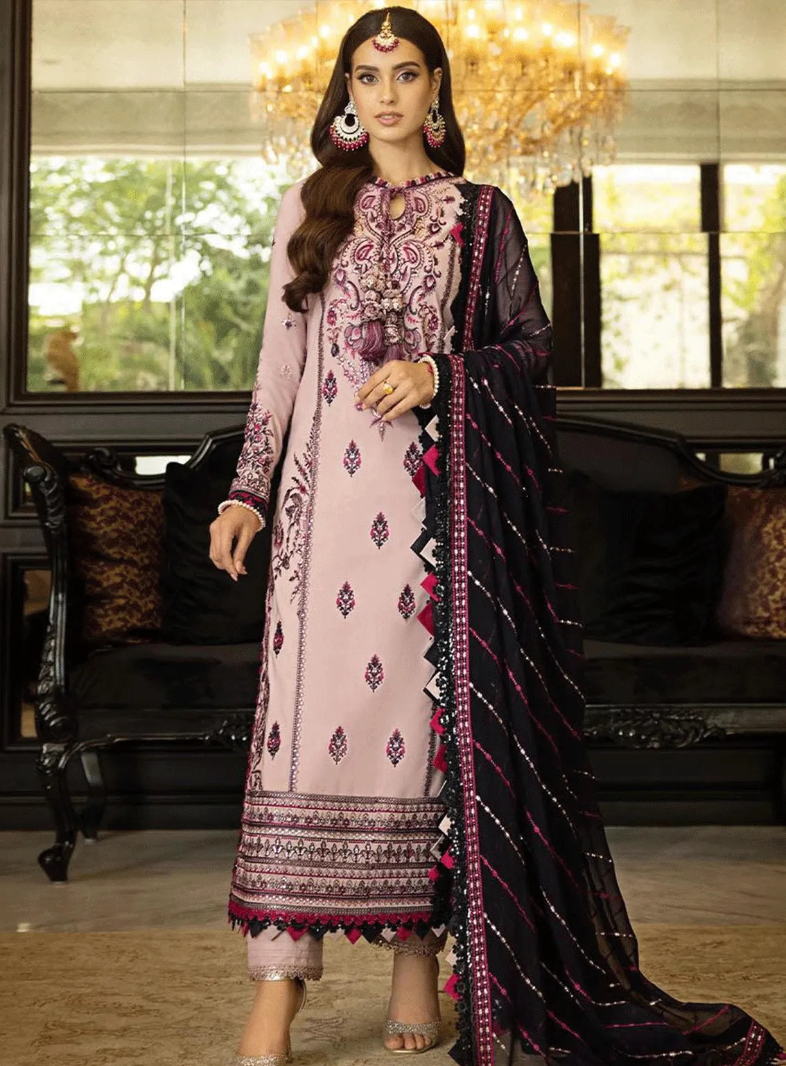 Rang-E-Noor By Asim Jofa Embroidered Lawn Silk Unstitched 3 Piece Suit - AJRN-20