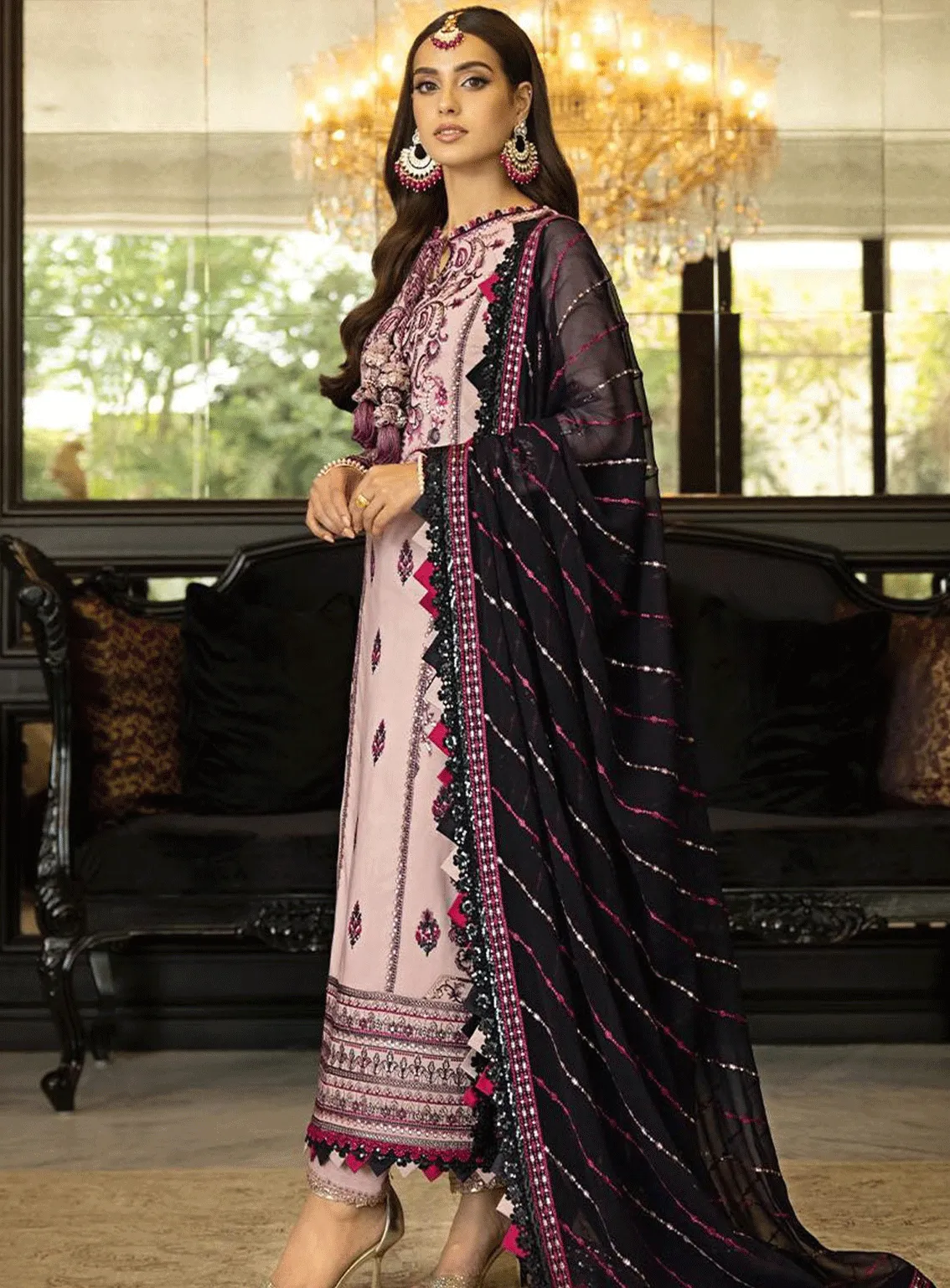 Rang-E-Noor By Asim Jofa Embroidered Lawn Silk Unstitched 3 Piece Suit - AJRN-20