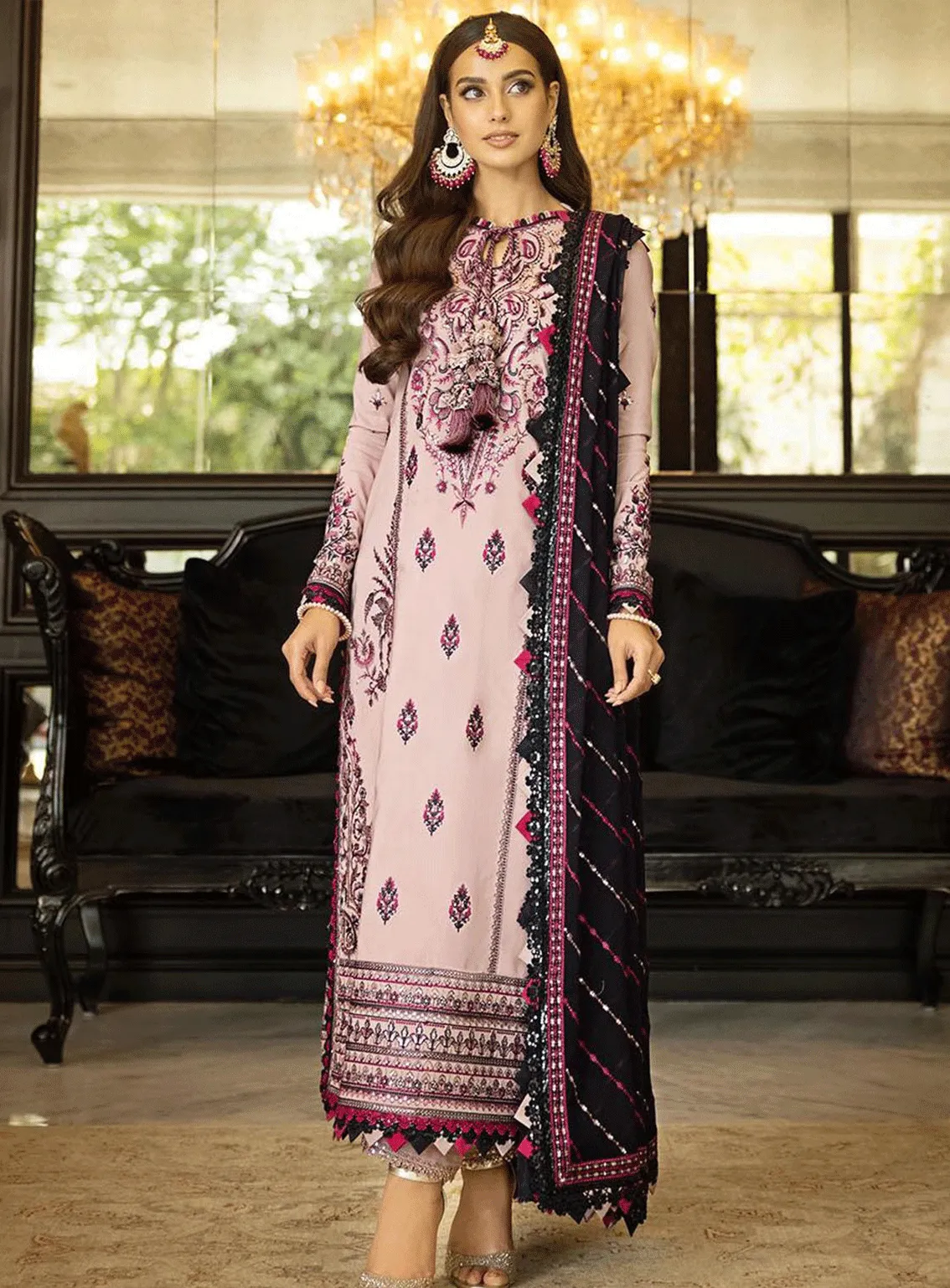 Rang-E-Noor By Asim Jofa Embroidered Lawn Silk Unstitched 3 Piece Suit - AJRN-20