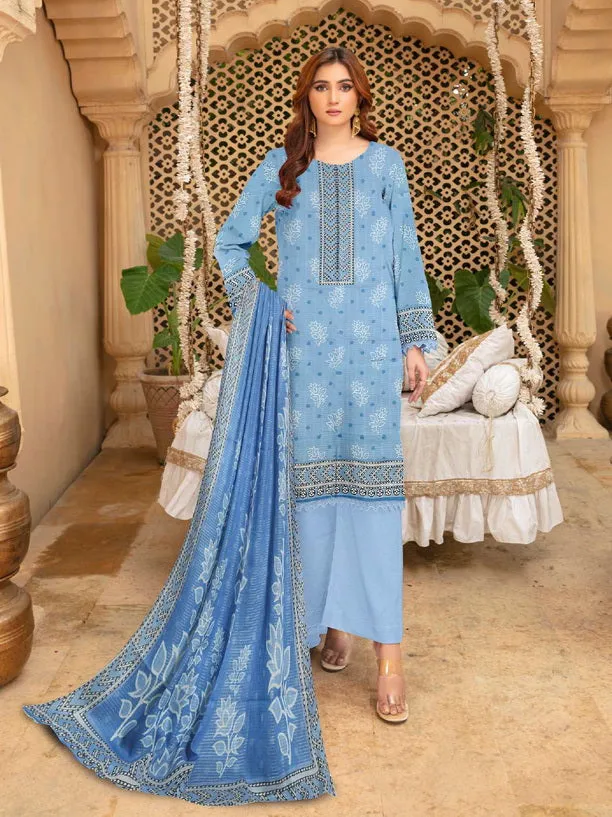 Rashk e Qamar Hajra Exclusive Dabi Lawn Unstitched 3Pc Suit D-05