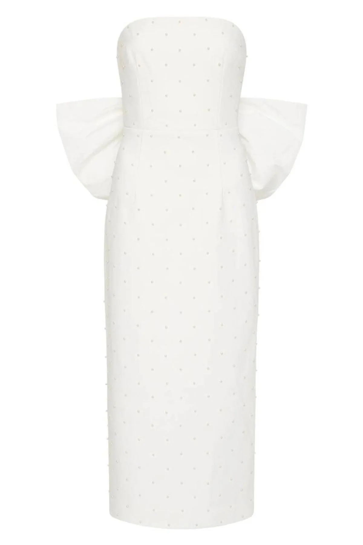 REBECCA VALLANCE Perle Bow Midi Dress (Ivory White) - RRP $1199