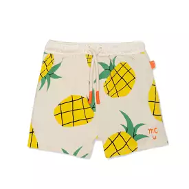 Recycled Cotton Pineapple Harvest Cropped Girl Shorts