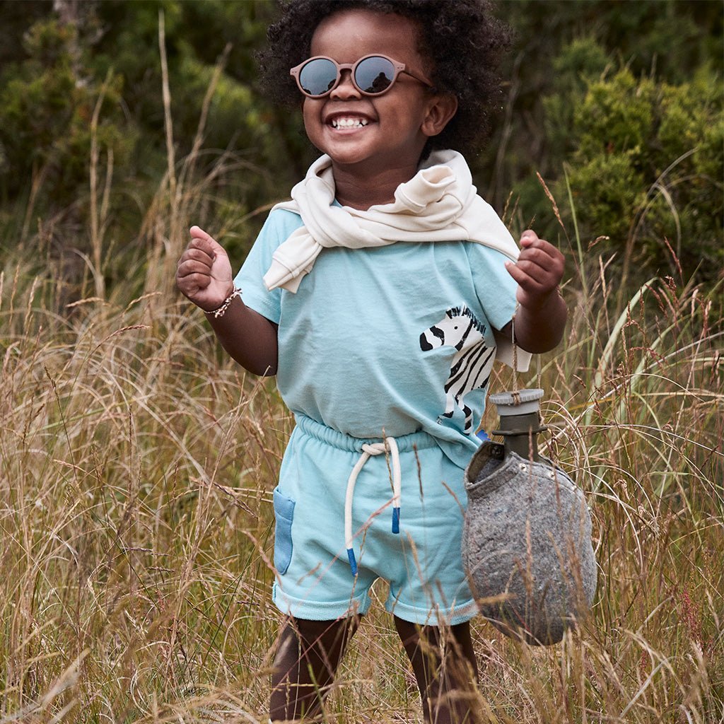 Recycled Cotton Sterling Blue Baby Shorts