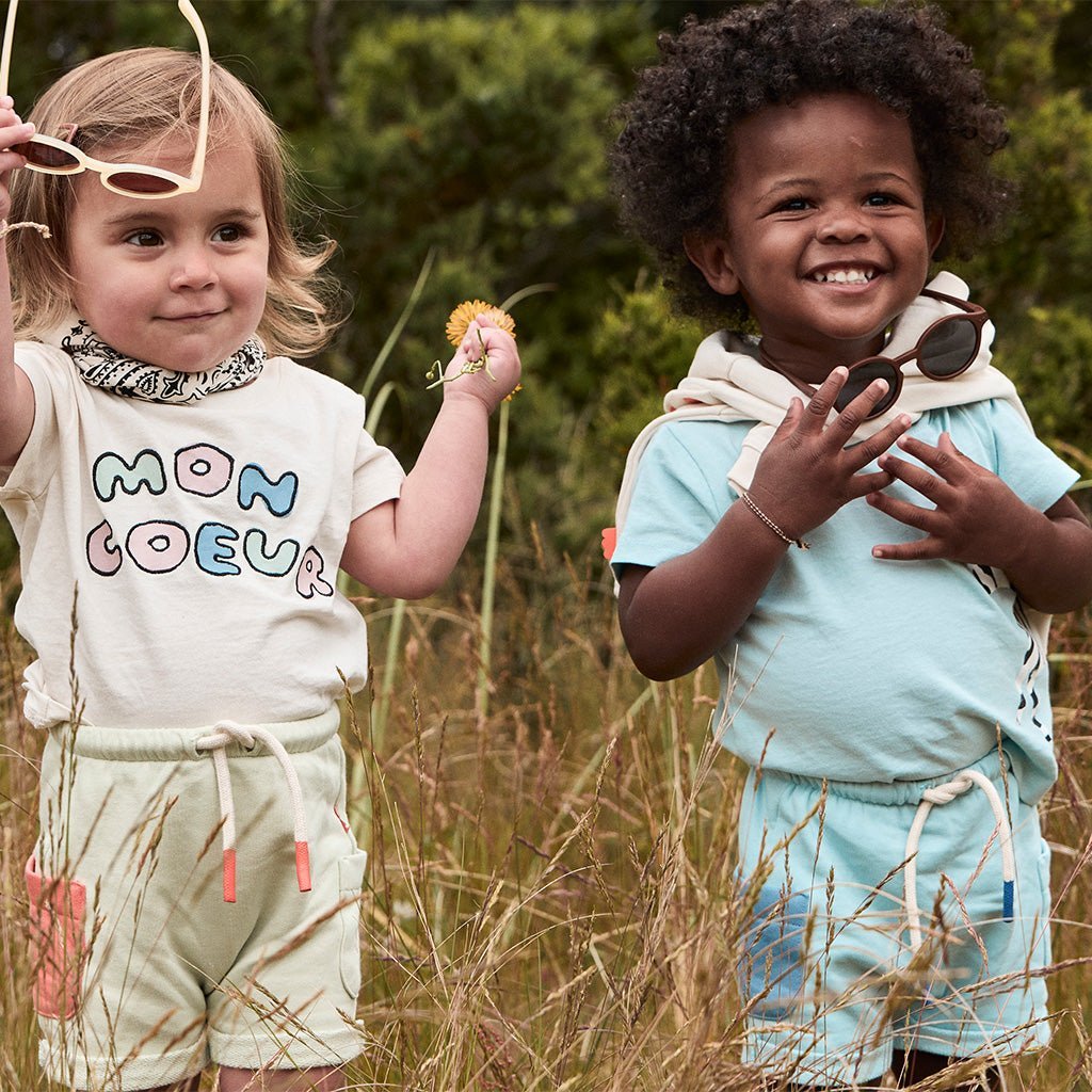 Recycled Cotton Sterling Blue Baby Shorts