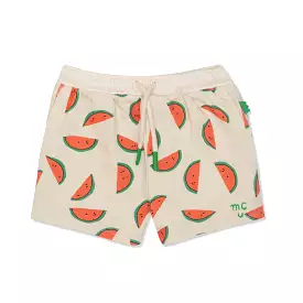 Recycled Cotton Watermelon Slices Cropped Girl Shorts