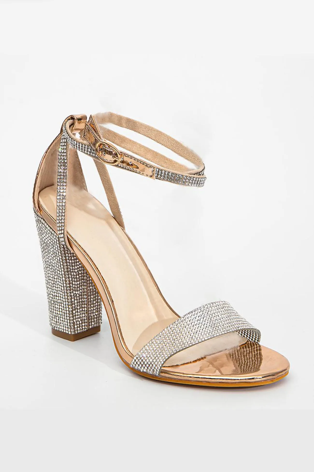 Rhinestone Strappy High Heels