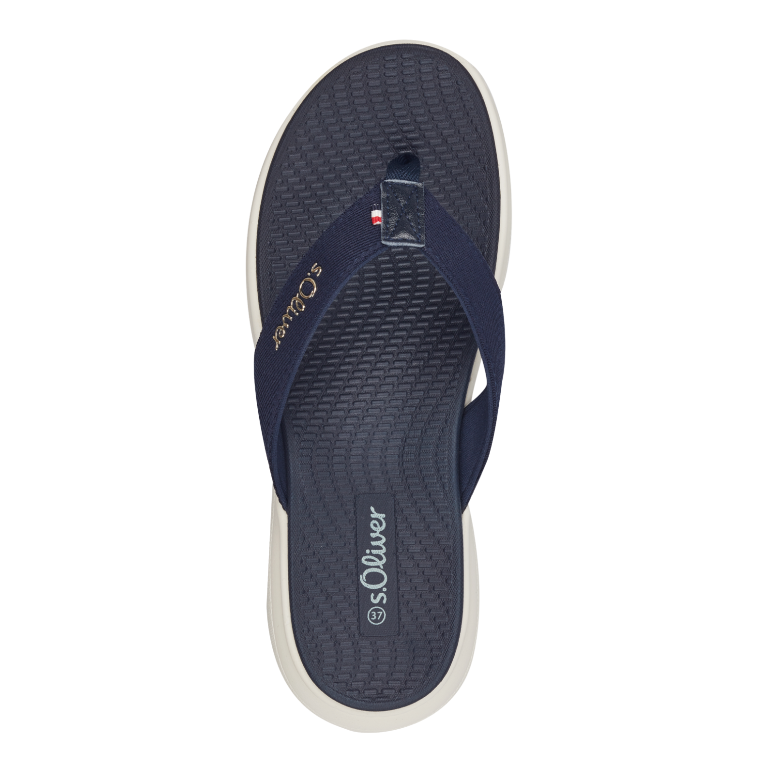 S Oliver Wedge Flip Flop Navy