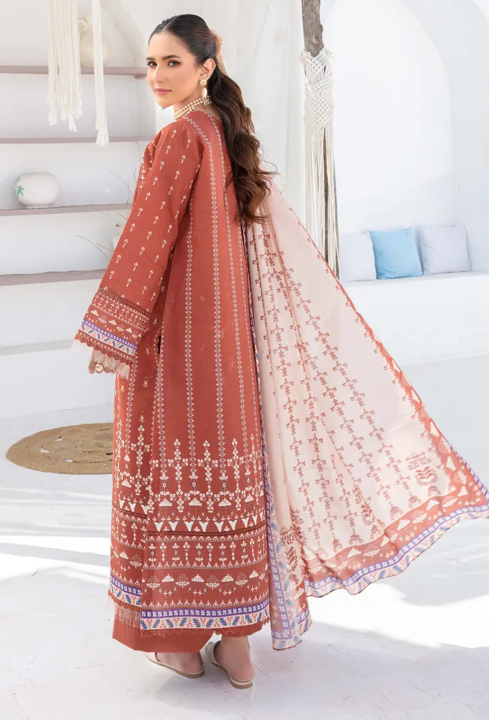 Saira Bano by Humdum Embroidered Lawn Unstitched 3Pc Suit D-03