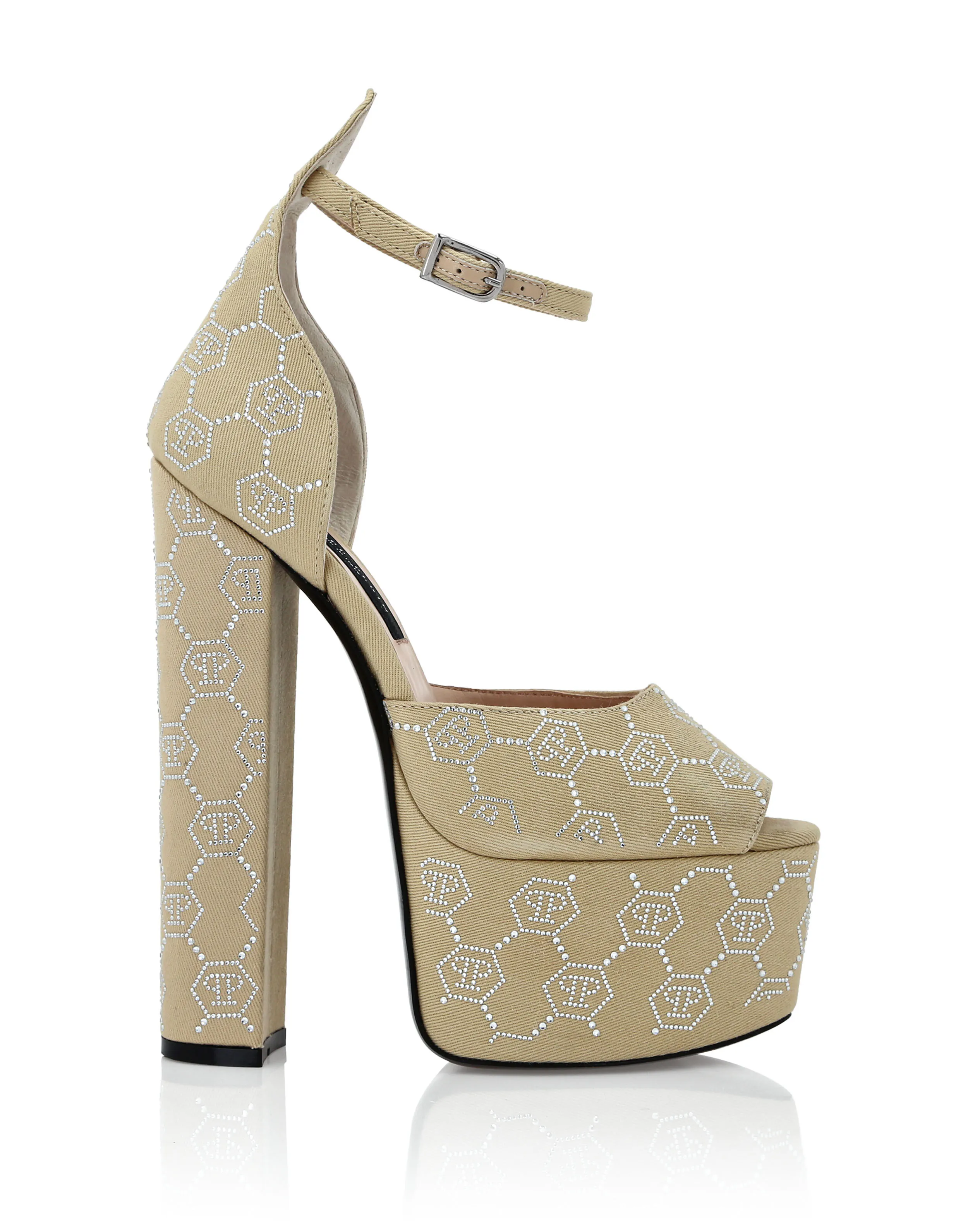 Sandals High Heels Strass Monogram