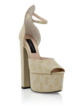 Sandals High Heels Strass Monogram