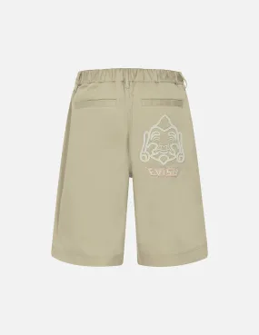 Seagull Embroidery and Godhead Patchwork Relax Fit Shorts