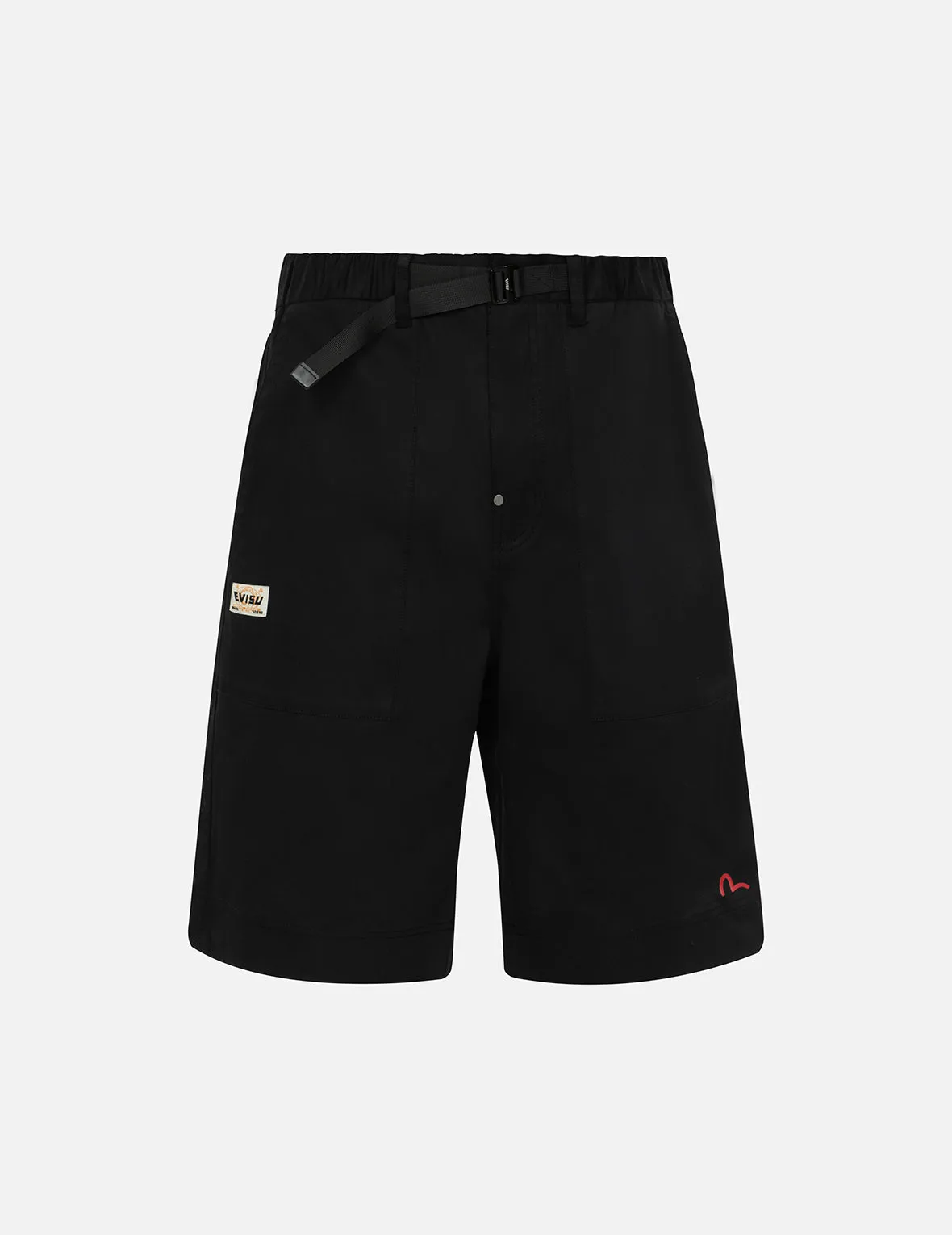 Seagull Embroidery and Godhead Patchwork Relax Fit Shorts