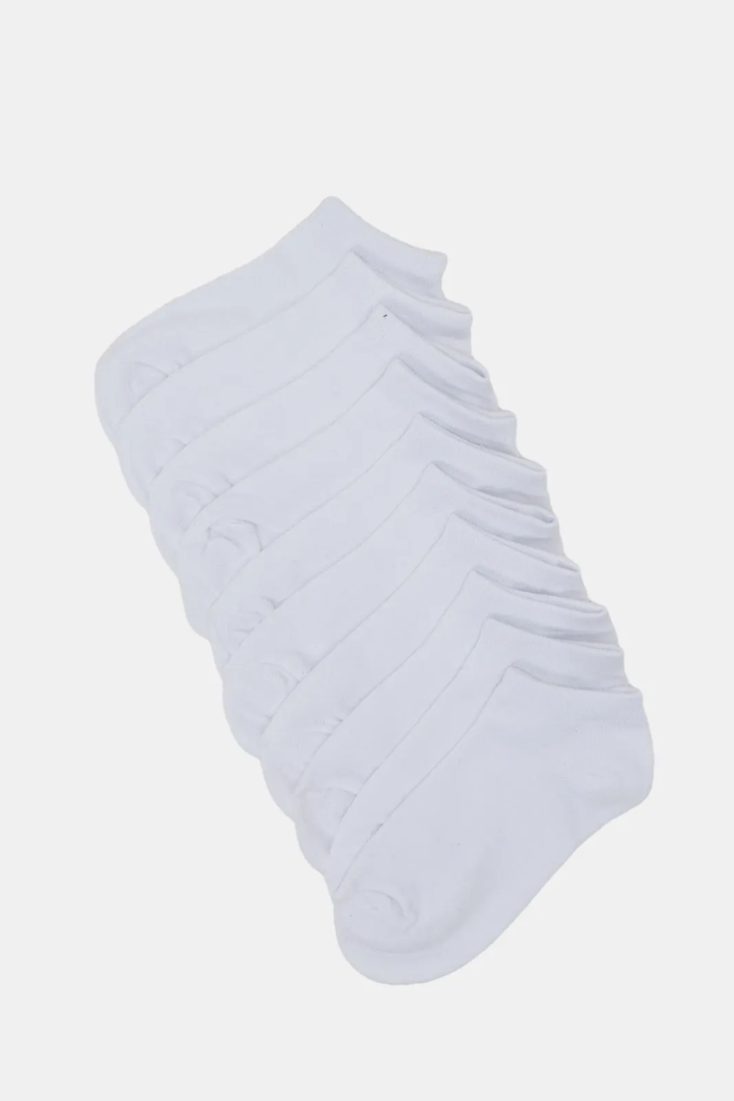 Senior Boys White Ankle Length Socks Set (Pack Of 5)