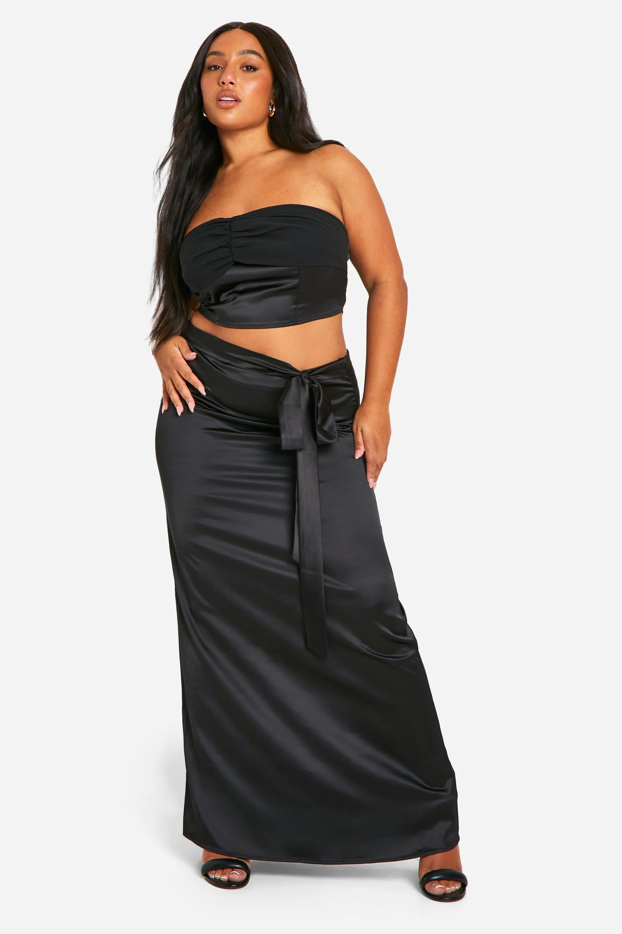 Skirts | Plus Satin Maxi Skirt | boohoo