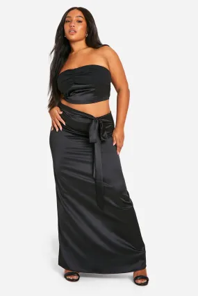 Skirts | Plus Satin Maxi Skirt | boohoo