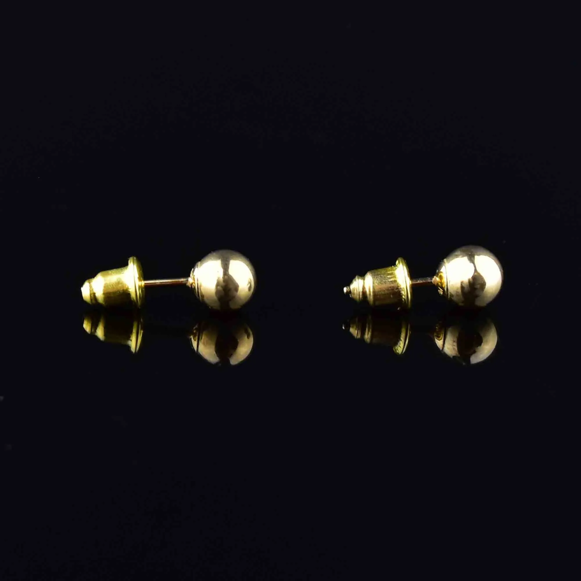 Solid 14K Gold Ball Stud Earrings