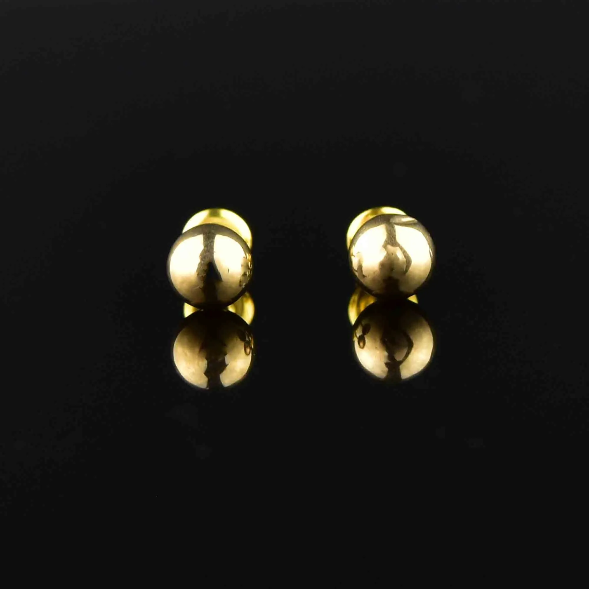 Solid 14K Gold Ball Stud Earrings