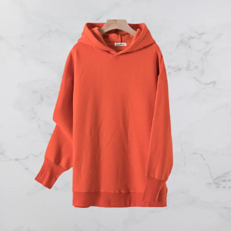 Solid color hooded sweater